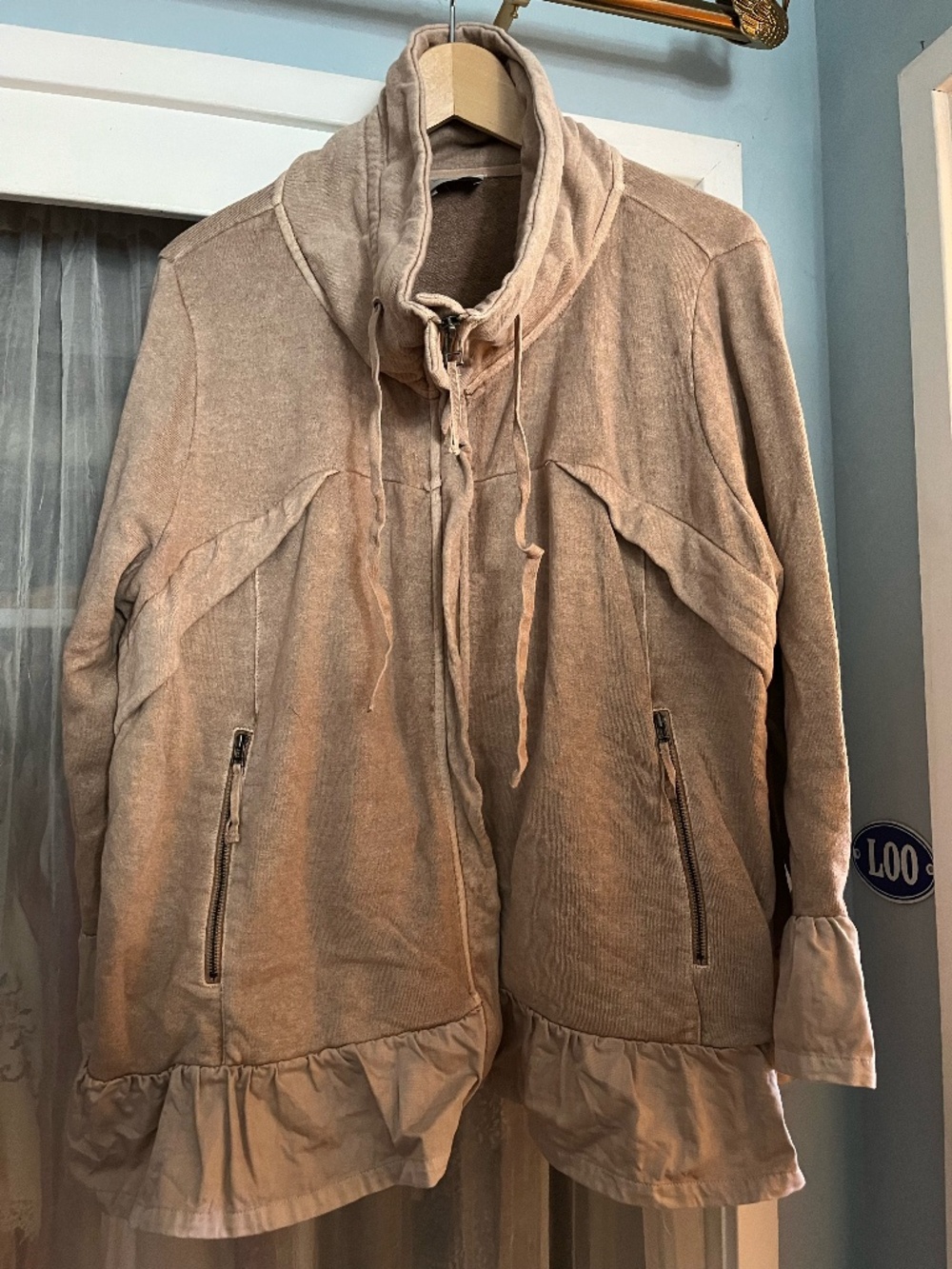 Wrap London zip front ruffle jacket 10